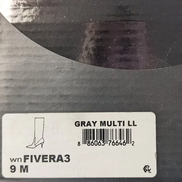 Nine West Fivera 3 Heeled Boots, Gray Multi Snake, Women's 9
