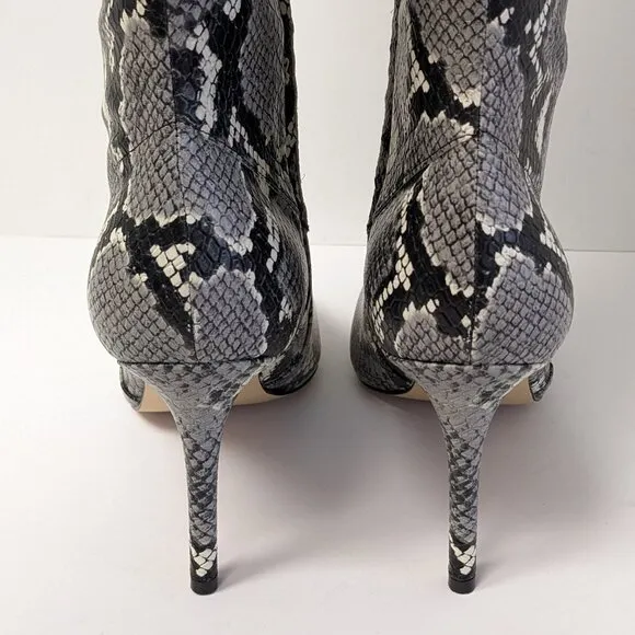 Nine West Fivera 3 Heeled Boots, Gray Multi Snake, Women's 9