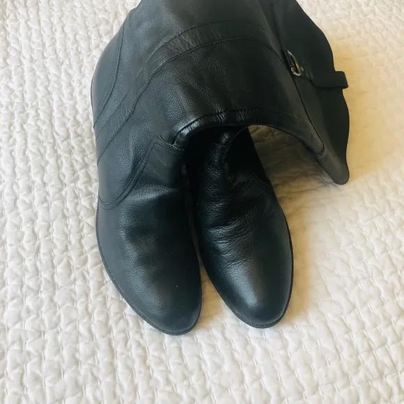 Nine West leather wedges boots