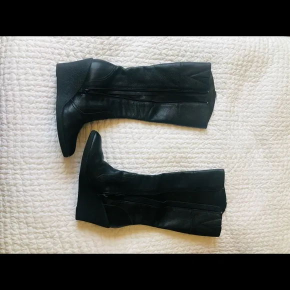 Nine West leather wedges boots