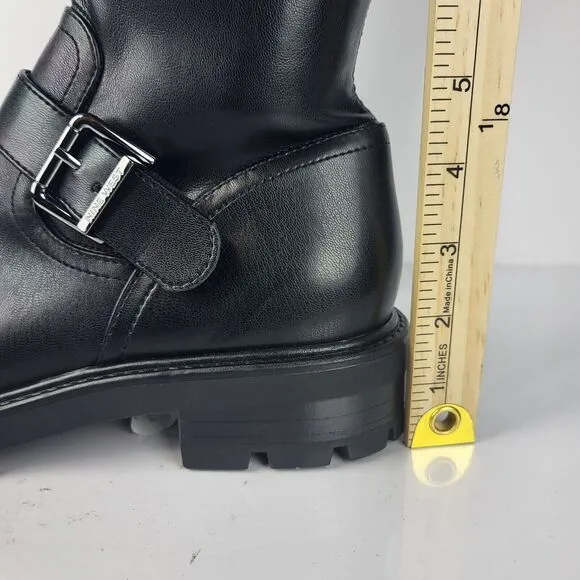 Nine West Over The Knee Buckle Faux Leather Women's Boots Black Size 8