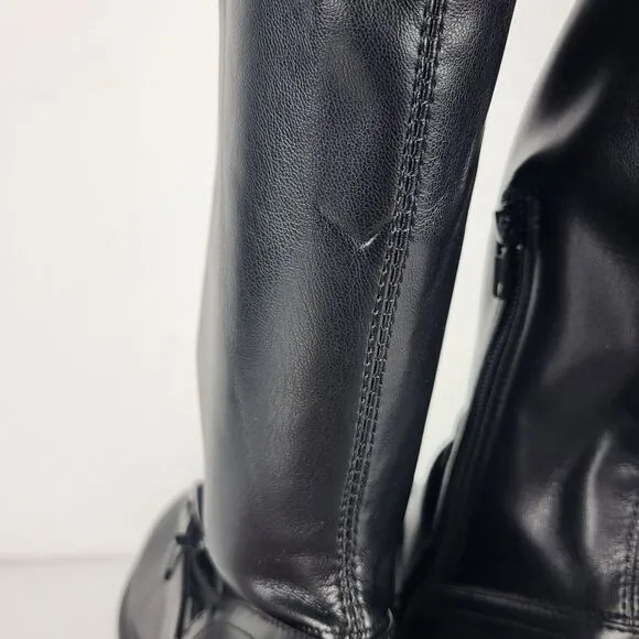Nine West Over The Knee Buckle Faux Leather Women's Boots Black Size 8