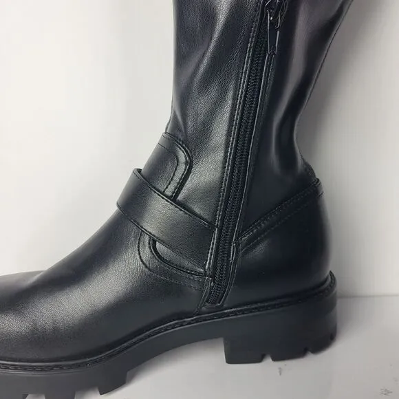 Nine West Over The Knee Buckle Faux Leather Women's Boots Black Size 8