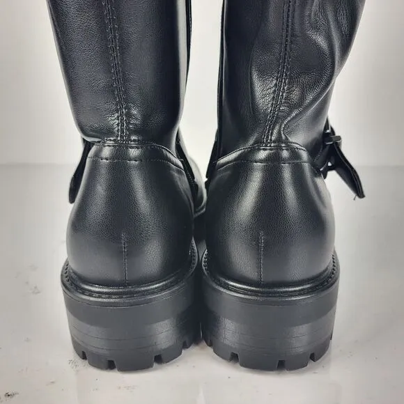 Nine West Over The Knee Buckle Faux Leather Women's Boots Black Size 8