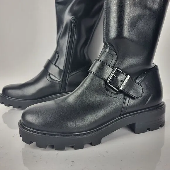 Nine West Over The Knee Buckle Faux Leather Women's Boots Black Size 8