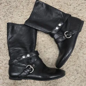 Nine west vintage america collection stylish Black Leather Boots size 7.5
