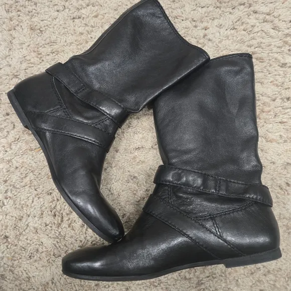 Nine west vintage america collection stylish Black Leather Boots size 7.5