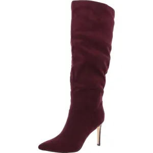 Nine West Womens Perino  Red Zipper Faux Suede Knee-High Boots New