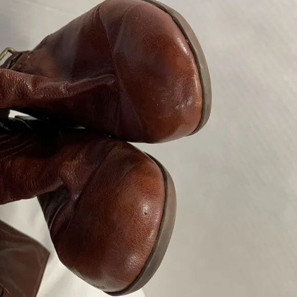 Nine West brown size 8 riding boots leather upper