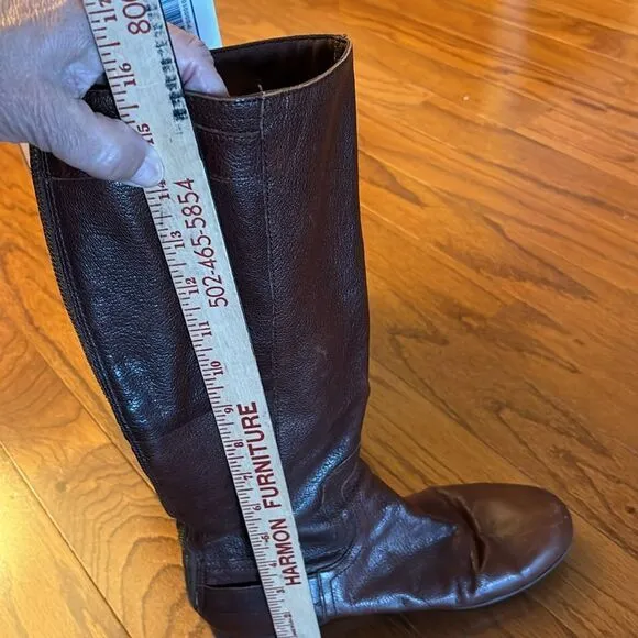 Nine West brown size 8 riding boots leather upper