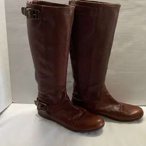 Nine West brown size 8 riding boots leather upper