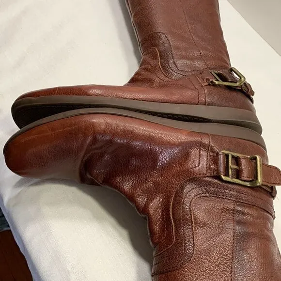 Nine West brown size 8 riding boots leather upper