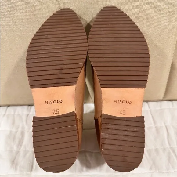 NISOLO Eva Everyday Chelsea Boot In Almond Tan Brown Leather Size 7.5