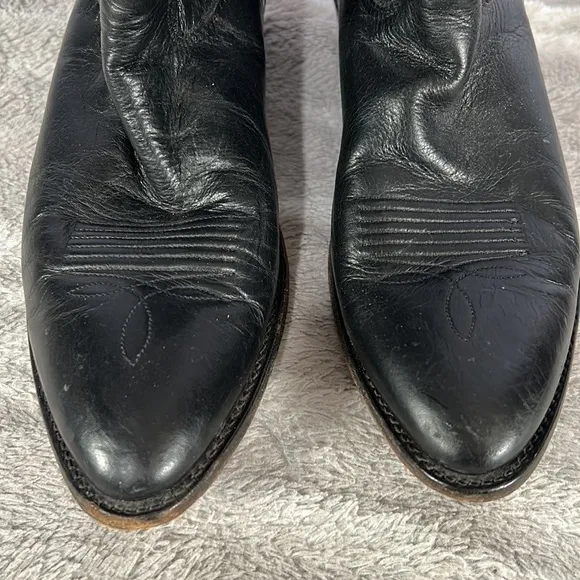 Nocona black Leather Western Cowboy Boots sz10.5 C