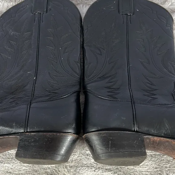 Nocona black Leather Western Cowboy Boots sz10.5 C