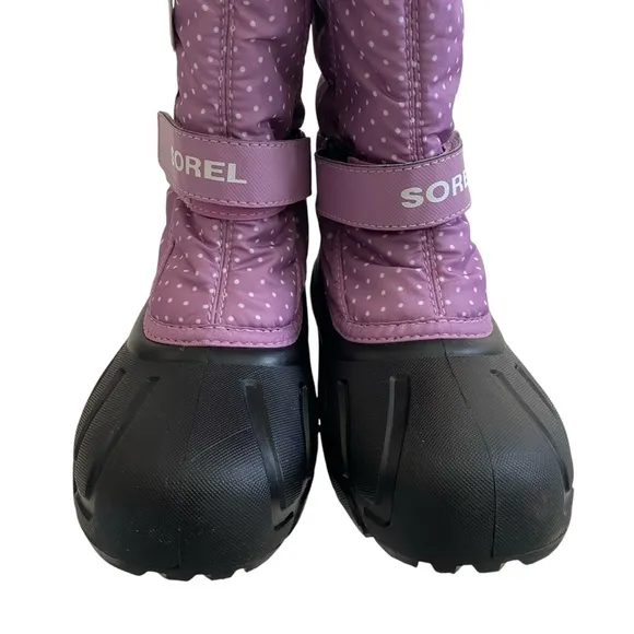 NWB SOREL Kids Girl Flurry Print Insulated Winter Boots Violet Haze Youth Size 3