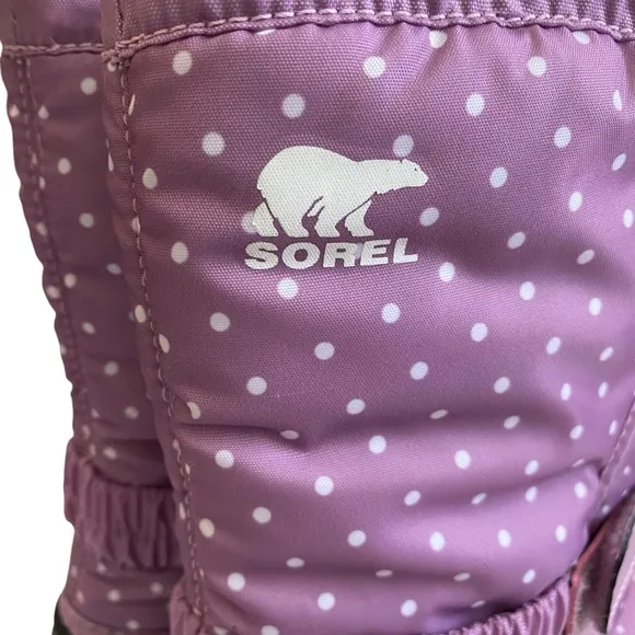 NWB SOREL Kids Girl Flurry Print Insulated Winter Boots Violet Haze Youth Size 3