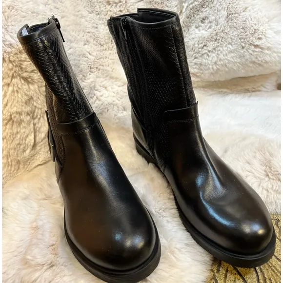 NWOB GEOX Respira Italian Leather Zip Boot