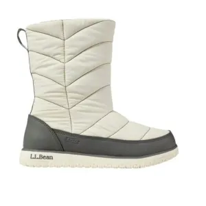 NWOB LL Bean Women's White Nylon Ultralight Quilted Insulated Tall Zip Boots 8.5