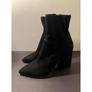 NWOB LOEFFLER RANDALL ISLA BLACK Suede SLIM Ankle Booties/Boots 35/US 5 B $450