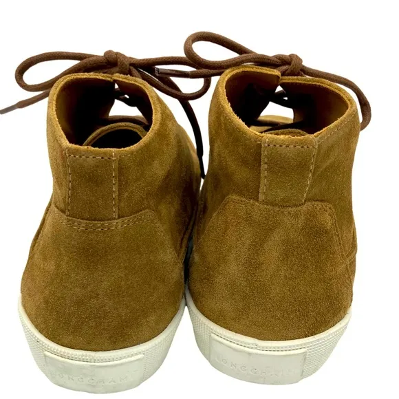NWOB Longchamp Brown Suede Ankle Boots - Sz Fr 41 = US 8