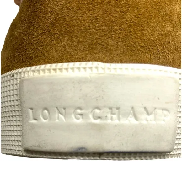 NWOB Longchamp Brown Suede Ankle Boots - Sz Fr 41 = US 8