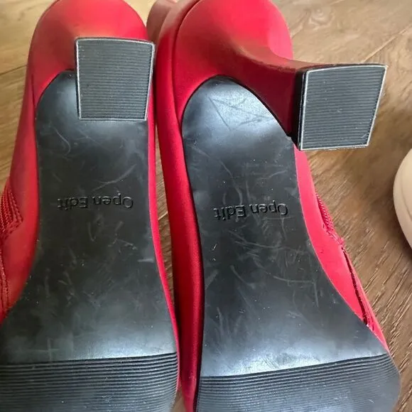 NWOB Open Edit Hesper Bootie in Red Salsa