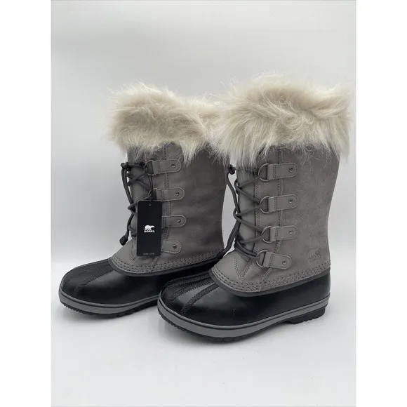 NWOB Sorel Youth Unisex Youth Joan of Arctic Waterproof Boots Quarry Size 7