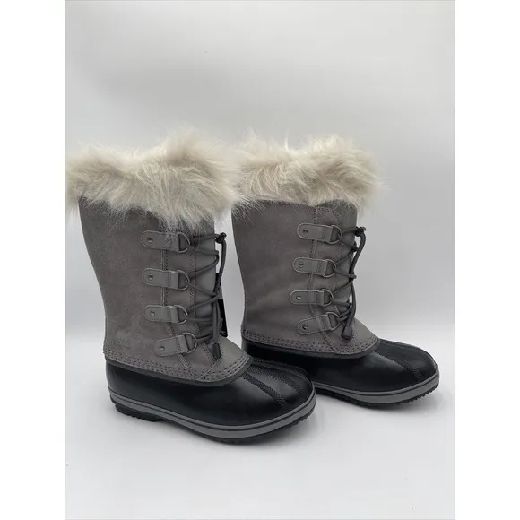 NWOB Sorel Youth Unisex Youth Joan of Arctic Waterproof Boots Quarry Size 7
