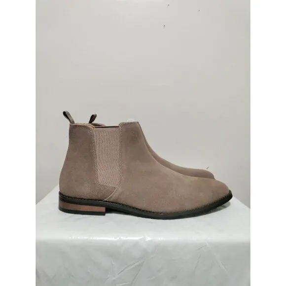 NWOB TR Premium Suede Genuine Leather Chelsea Ankle Boots Men's Roberto Size 12