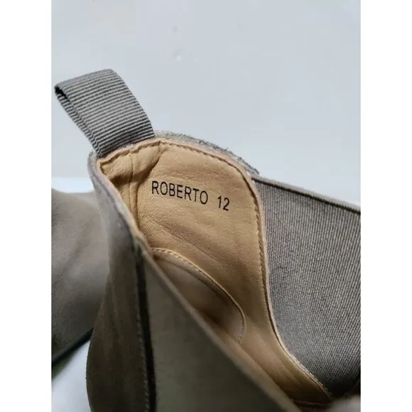 NWOB TR Premium Suede Genuine Leather Chelsea Ankle Boots Men's Roberto Size 12