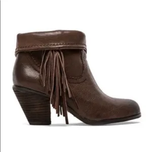 NWOB! Sam Edelman Louie brown fringe booties 6.5