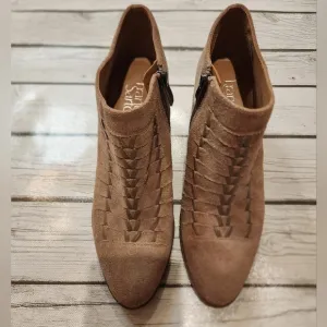 Nwot  Franco Sarto Dimona Woven Suede Ankle Shooties Booties in Camel Size 9