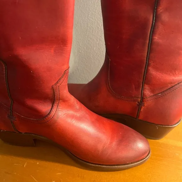 NWOT FRYE  WOMEN MELISSA  WESTERN BOOT COGNAC SIZE 6.5 EUC! $348 Riding Boots