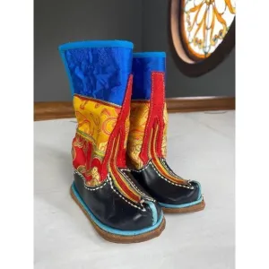 NWOT Handmade Colorful Mongolian Boots - Kids (Approx. Size 4 -see measurements)
