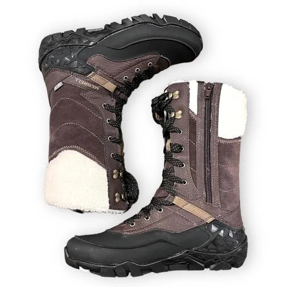 NWOT Merrell Espresso Aurora Tall Ice  Waterproof Boots Women's Size 5