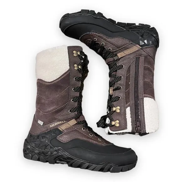 NWOT Merrell Espresso Aurora Tall Ice  Waterproof Boots Women's Size 5