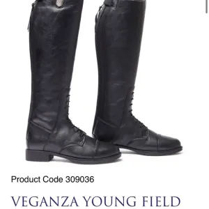 NWOT Mountain Horse Veganza Young Field Black Leather Boots-size 3/4