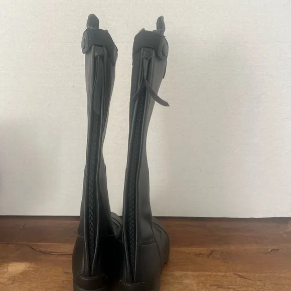 NWOT Mountain Horse Veganza Young Field Black Leather Boots-size 3/4