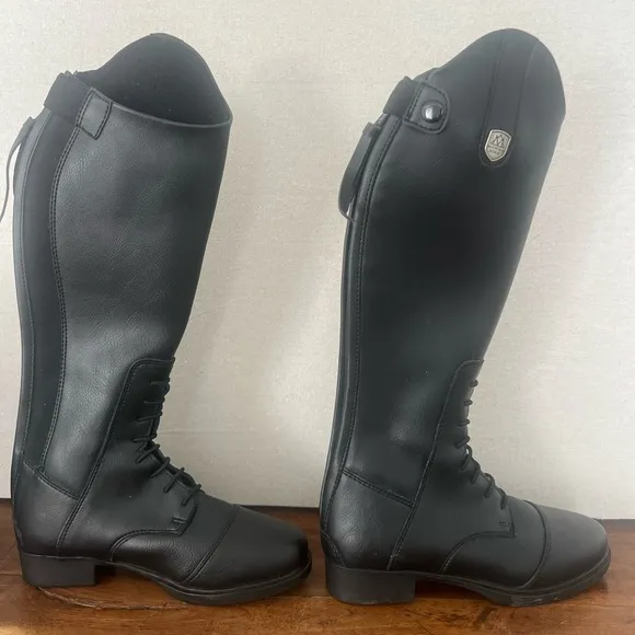 NWOT Mountain Horse Veganza Young Field Black Leather Boots-size 3/4