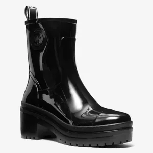 NWOT NWOB Michael Kors Ankle Rain Boots inside zipper Women’s Sz 8M Black Shiny