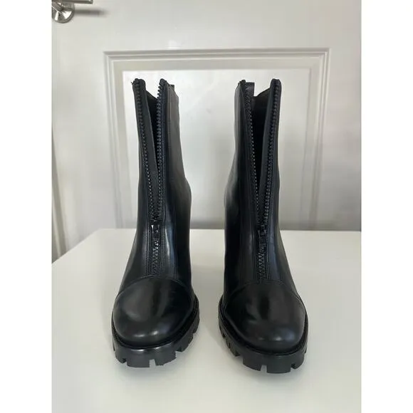 NWOT Ted Baker Womens AVHA Black Leather Chunky Heel Chelsea Boots Sz US 8/EU 39