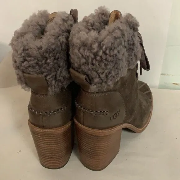 NWOT‎ UGG AUSTRALIA JAXON SUEDE &amp; SHEARING BOOTS SIZE 7 1/2