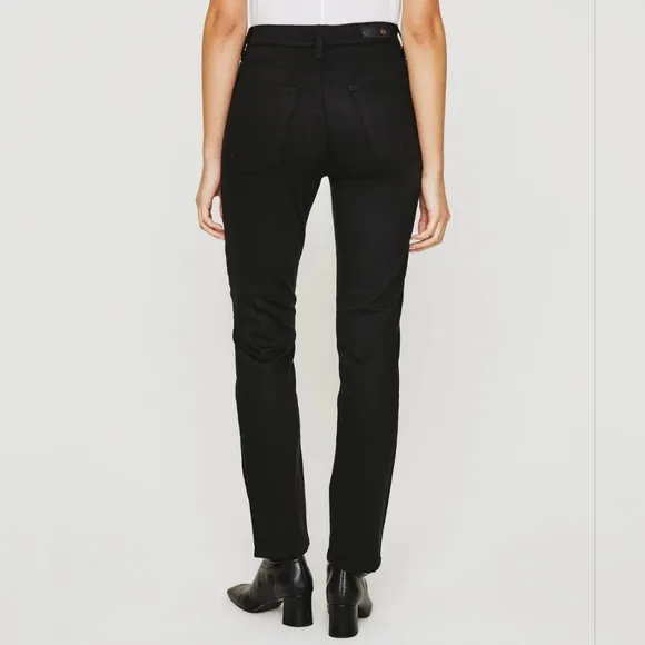 NWT AG Adriano Goldschmied Size 27 Alexxis Black High-Rise Distress Skinny Jeans