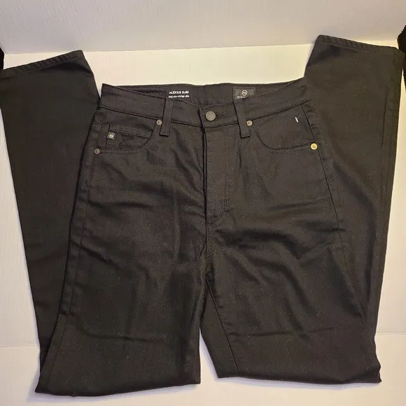 NWT AG Adriano Goldschmied Size 27 Alexxis Black High-Rise Distress Skinny Jeans