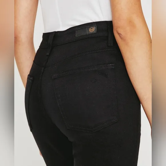 NWT AG Adriano Goldschmied Size 27 Alexxis Black High-Rise Distress Skinny Jeans