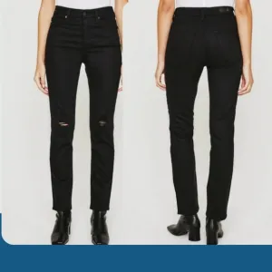 NWT AG Adriano Goldschmied Size 27 Alexxis Black High-Rise Distress Skinny Jeans