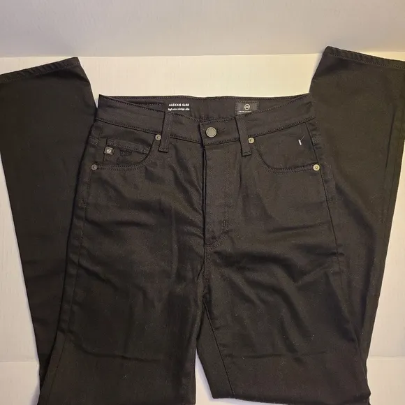 NWT AG Adriano Goldschmied Size 27 Alexxis Black High-Rise Distress Skinny Jeans