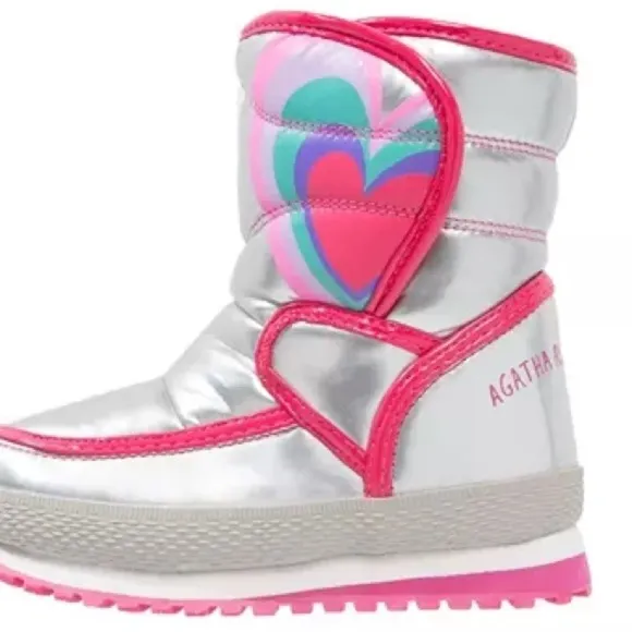 NWT. Agatha Ruiz De La Prada Kids Silver Winter/Snow Boots.  Different sizes.