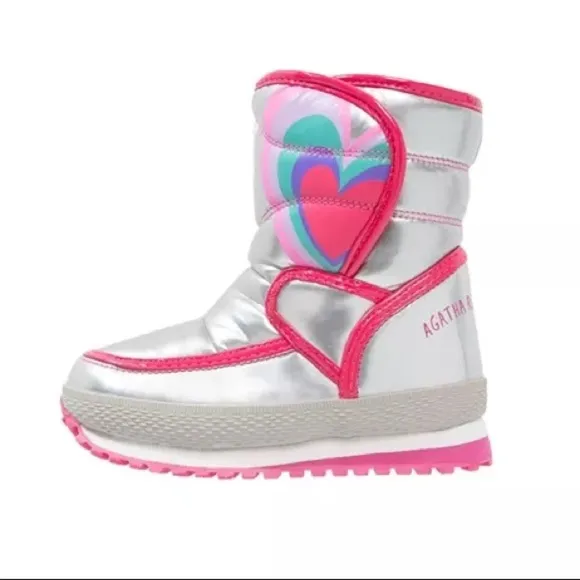 NWT. Agatha Ruiz De La Prada Kids Silver Winter/Snow Boots.  Different sizes.